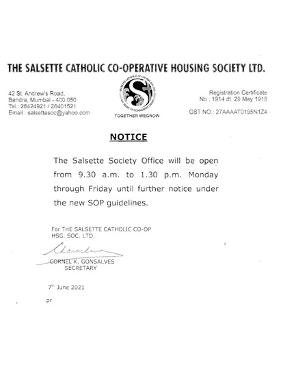 SOP office Timing