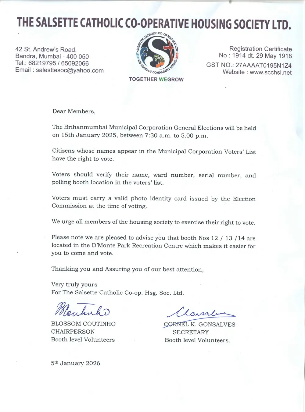 election notice 15 jan 2026